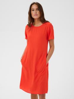 KAFFE Kamilia Short Sleeve Dress, Poppy Red, Poppy Red