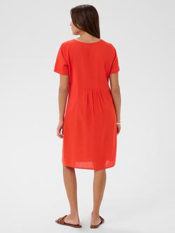 KAFFE Kamilia Short Sleeve Dress, Poppy Red - view 2, Poppy Red