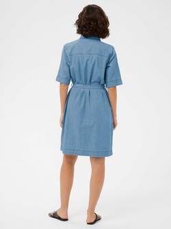 KAFFE Kajade Tie-Waist Denim Shirt Dress, Blue - view 2, Blue