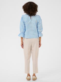 KAFFE Marlee Embroidered Top, Blue - view 2, Blue