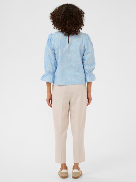 KAFFE Marlee Embroidered Top, Blue - view 2, Blue