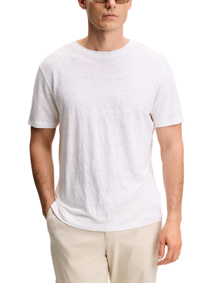J.Lindeberg Coma Pure Linen Short Sleeve T-Shirt, White, White