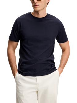 J.Lindeberg Sid Basic Pima Cotton Short Sleeve T-Shirt, Blue Navy, Blue Navy