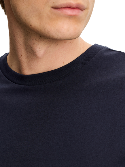 J.Lindeberg Sid Basic Pima Cotton Short Sleeve T-Shirt, Blue Navy - view 2, Blue Navy