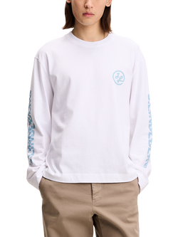 J.Lindeberg Walsh Relaxed Long Sleeve Printed T-Shirt, White, White