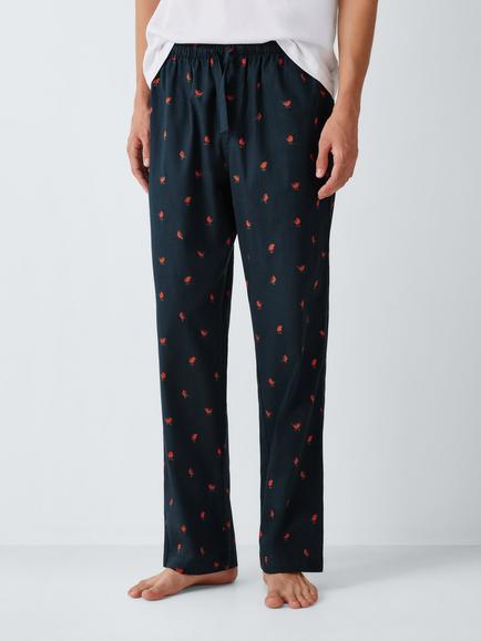 John Lewis Cotton Robin Pyjama Trousers, Blue Navy, Blue Navy