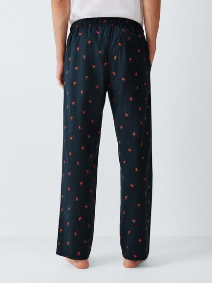 John Lewis Cotton Robin Pyjama Trousers, Blue Navy - view 2, Blue Navy