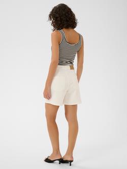 KAFFE Kabrook Mid Rise Cotton Blend Shorts, Chalk - view 2, Chalk