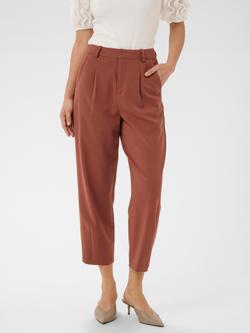 KAFFE Merle Straight Cropped Trousers, Henna, Henna