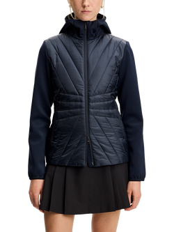 J.Lindeberg Holma Quilted Hybrid Hooded Jacket, Blue Navy, Blue Navy