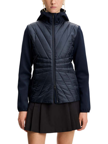 J.Lindeberg Holma Quilted Hybrid Hooded Jacket, Blue Navy, Blue Navy