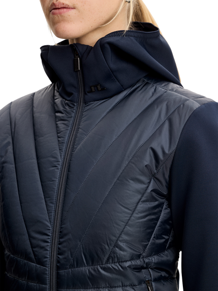 J.Lindeberg Holma Quilted Hybrid Hooded Jacket, Blue Navy - view 2, Blue Navy
