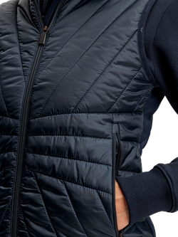 J.Lindeberg Holma Quilted Hybrid Vest Gilet, Blue Navy - view 2, Blue Navy