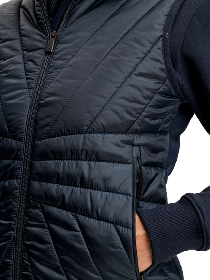 J.Lindeberg Holma Quilted Hybrid Vest Gilet, Blue Navy - view 2, Blue Navy
