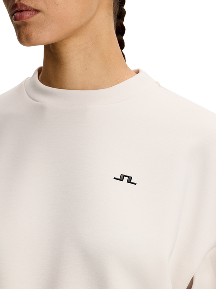 J.Lindeberg Aura Crew Neck Sweatshirt, Moonbeam - view 2, Moonbeam