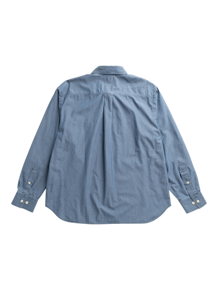 Norse Projects Chambray Oversized Shirt, Dark Blue - view 2, Dark Blue
