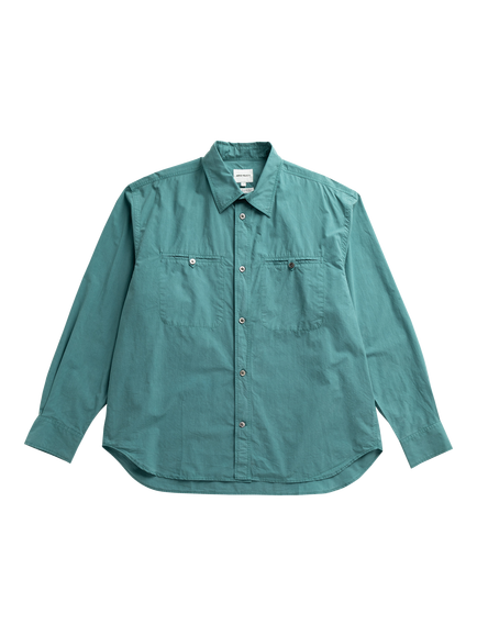 Norse Projects Cotton Jet Pocket Oversized Shirt, North Sea, North Sea