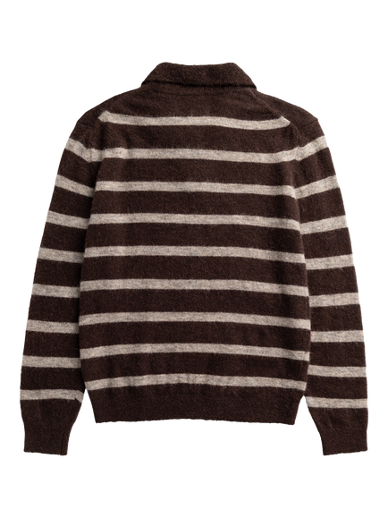 Norse Projects Baby Alpaca Striped Jumper, Delicioso Brown - view 2, Delicioso Brown