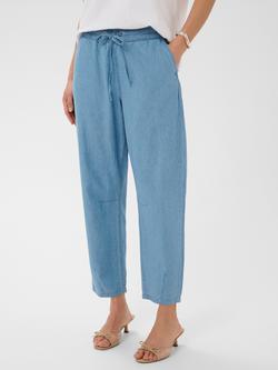 KAFFE Kajade Denim Barrell Leg Trousers, Medium Blue, Medium Blue