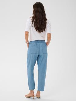 KAFFE Kajade Denim Barrell Leg Trousers, Medium Blue - view 2, Medium Blue
