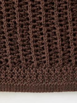 Mango Knitted Short Sleeve Cotton Blend Cardigan, Chocolate - view 2, Chocolate