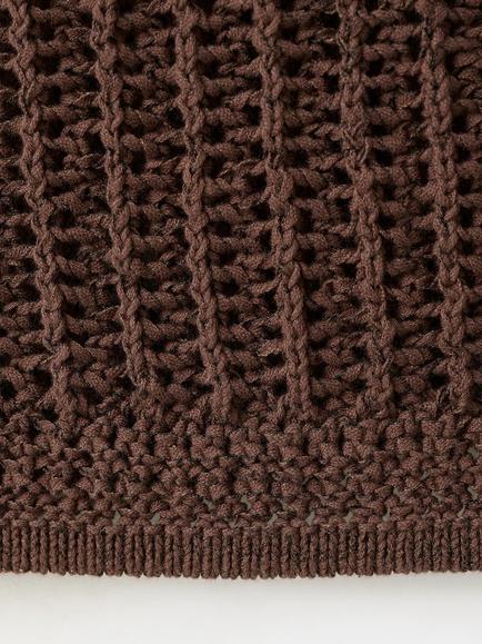 Mango Knitted Short Sleeve Cotton Blend Cardigan, Chocolate - view 2, Chocolate