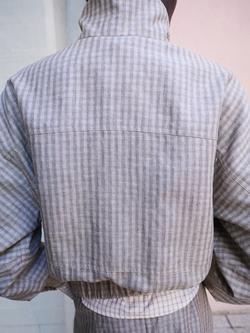 Mango Structured Zipped Linen Blend Bomber Jacket, Stone - view 2, Stone