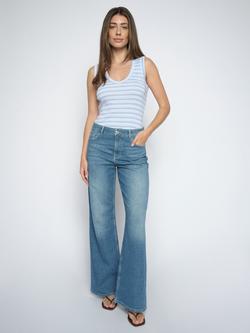 MOS MOSH Dara Zack High Rise Wide Leg Jeans, Blue, Blue