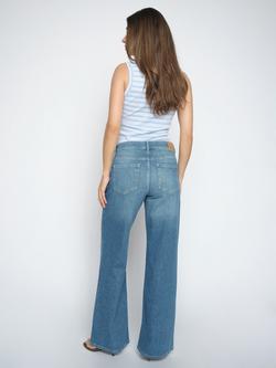 MOS MOSH Dara Zack High Rise Wide Leg Jeans, Blue - view 2, Blue