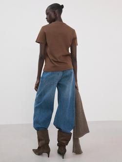 Mango Crew Neck T-Shirt, Brown - view 2, Brown