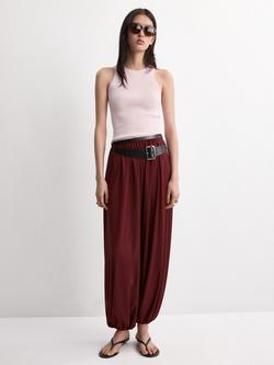 Mango Dalton Ribbed High Neck Tank, Pastel Pink, Pastel Pink