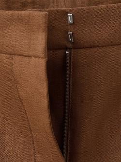 Mango Linen Trousers, Brown - view 2, Brown