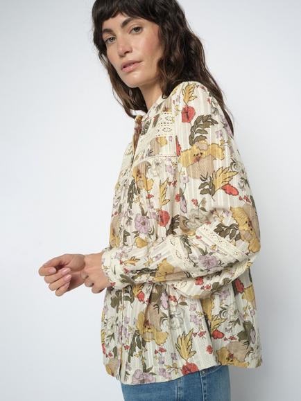 MOS MOSH Heirloom Floral Lace Shirt, Ecru - view 2, Ecru