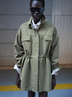 Mango Structured Parka Jacket, Khaki, Khaki