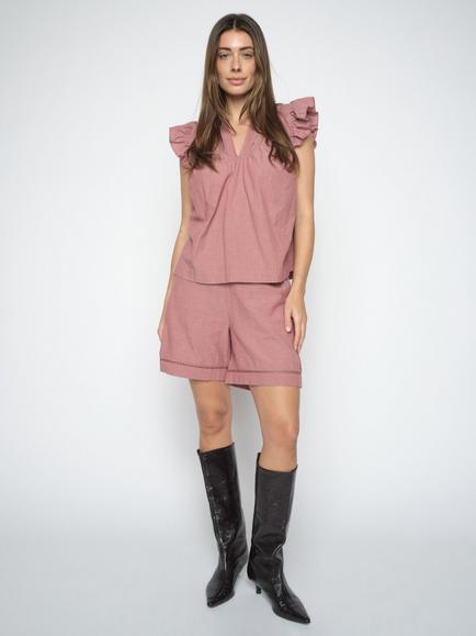 MOS MOSH Wellor Izha Cutwork Shorts, Cowhide, Cowhide