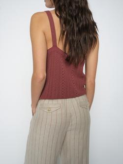 MOS MOSH Cressida Cable Knit Vest Top, Cowhide - view 2, Cowhide