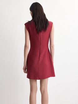 Mango Ruched Cowl Neck Mini Dress, Garnet - view 2, Garnet