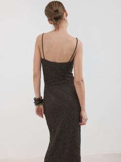 Mango Strappy Maxi Dress, Brown - view 2, Brown
