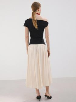 Mango Vestido Asymmetric Neck Maxi Dress - view 2, Raw