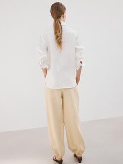 Mango Linen Long Sleeve Shirt, White - view 2, White