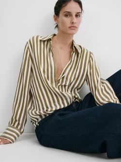 Mango Stipe Shirt, Khaki, Khaki
