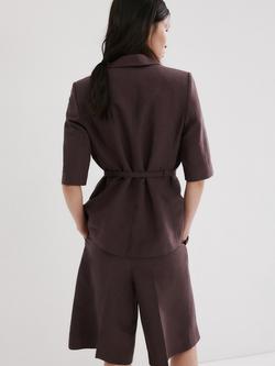 Mango Knee Length Shorts, Purple - view 2, Purple