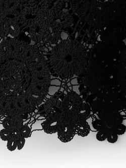 Mango Openwork Knitted Floral Jumper, Black - view 2, Black