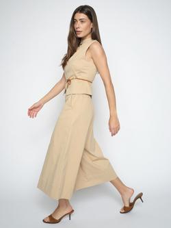 MOS MOSH High Waist Wide Leg Culotte Trousers, Seasame - view 2, Sesame