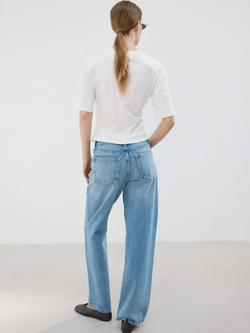 Mango Camiseta Gathered Side Cotton T-Shirt - view 2, White