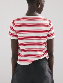 Mango Crew Neck Relaxed-Fit Knit T-Shirt, Red - view 2, Red