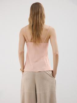 Mango Lace Trim Bias Slip Camisole - view 2, Pink