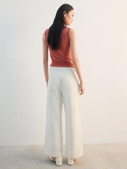 Mango Scallop Hem Cropped Vest Top, Mandarin - view 2, Mandarin