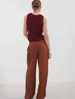Mango Crossover Sleeveless Knit Top, Garnet - view 2, Garnet