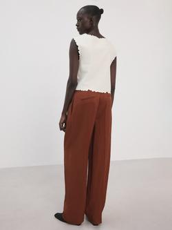 Mango Sleeveless Round Neck Floral Crop Top, Off White - view 2, Off White